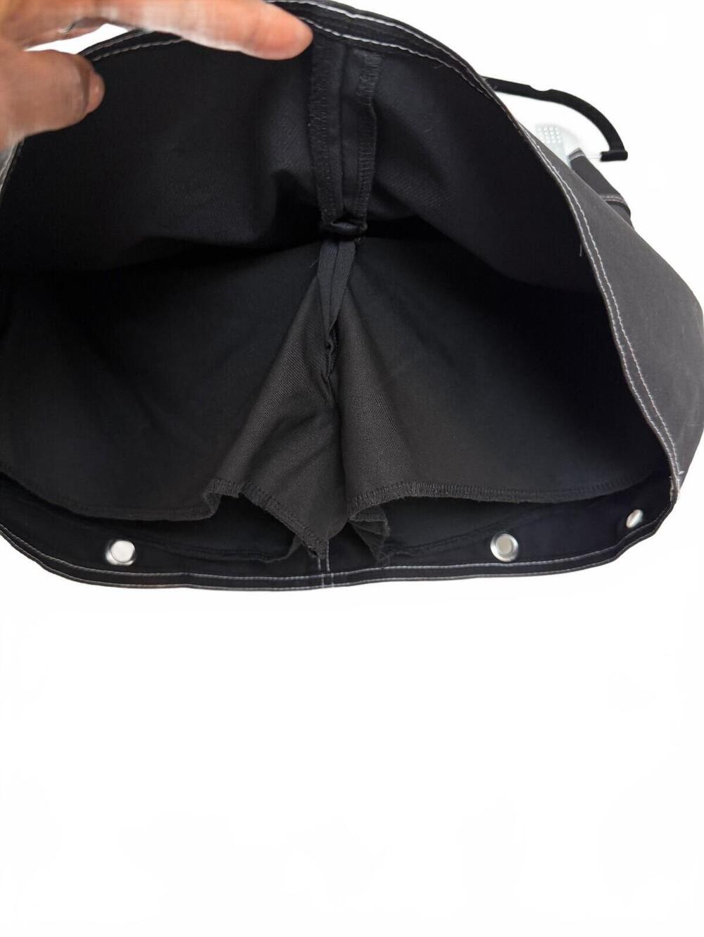 Black Mini Skirt with Eyelet Detailing and Contrast Stitching - Picture 4 of 4